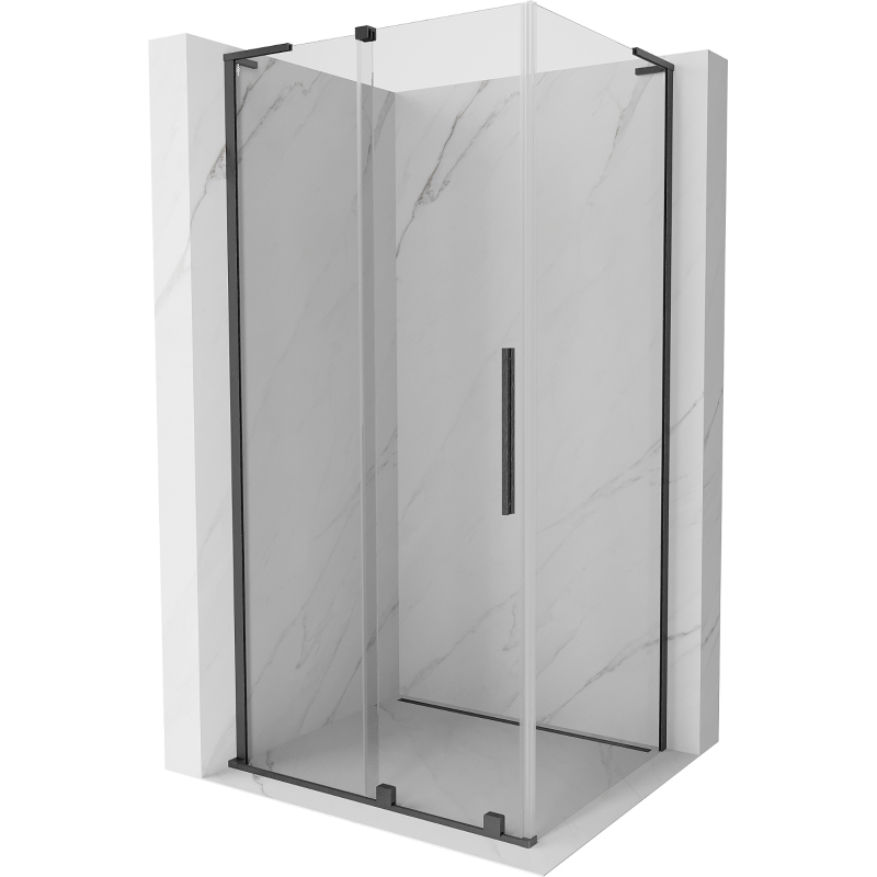 Mexen Velar L cabine de douche coulissante 90 x 100 cm, transparent, gris canon brossé - 871-090-100-03-66