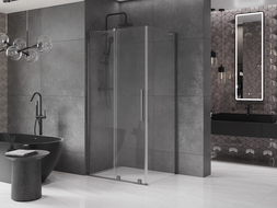 Mexen Velar L cabine de douche coulissante 100 x 80 cm, transparent, gris canon brossé - 871-100-080-03-66