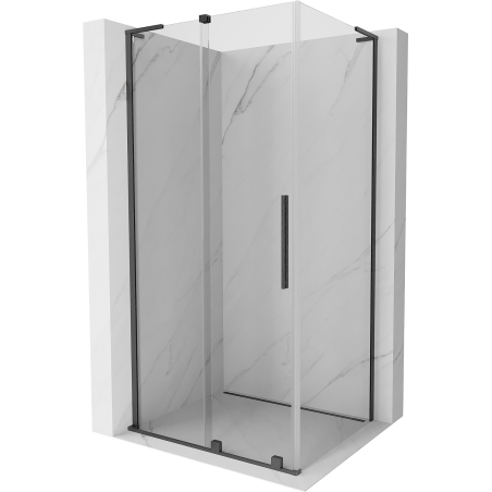 Cabine de douche coulissante Mexen Velar L 100 x 80 cm, transparent, gris canon brossé - 871-100-080-03-66