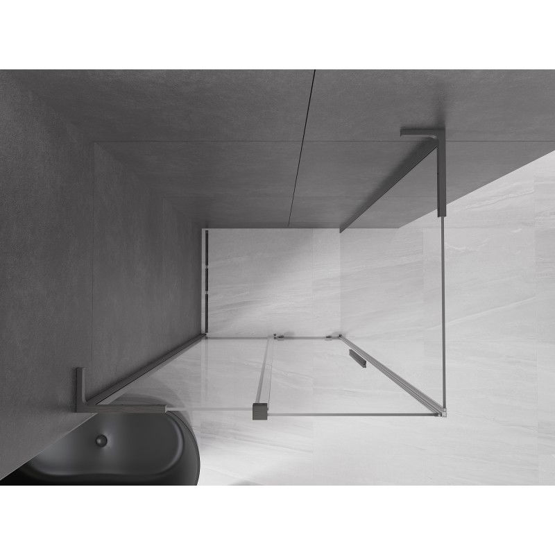 Mexen Velar L cabine de douche coulissante 110 x 80 cm, transparent, gris canon brossé - 871-110-080-03-66