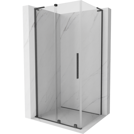 Mexen Velar L cabine de douche coulissante 120 x 85 cm, transparent, gris chaud brossé - 871-120-085-03-66