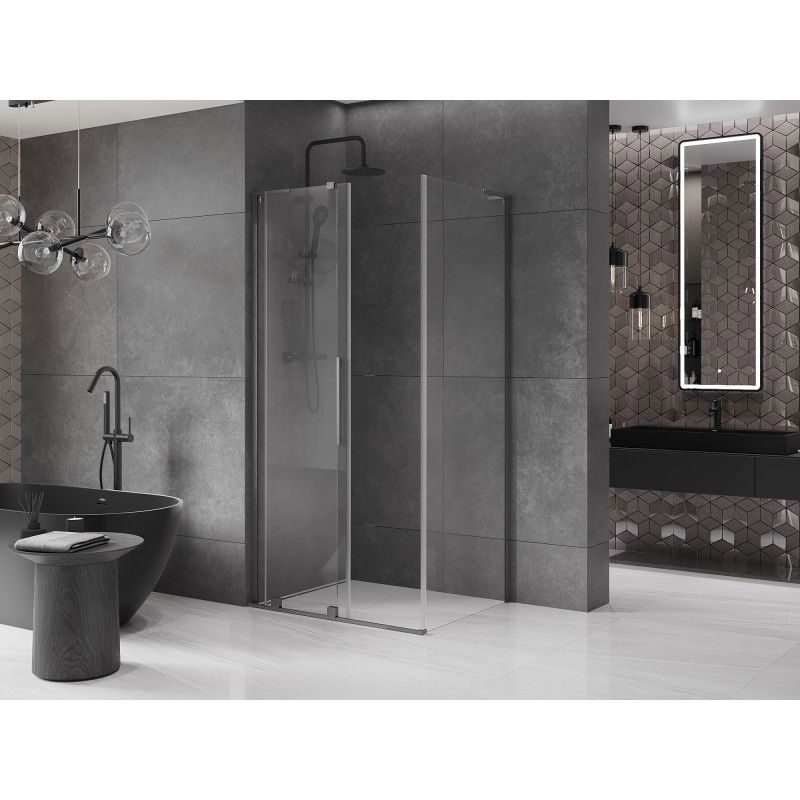 Mexen Velar L cabine de douche coulissante 120 x 100 cm, transparent, gris canon brossé - 871-120-100-03-66