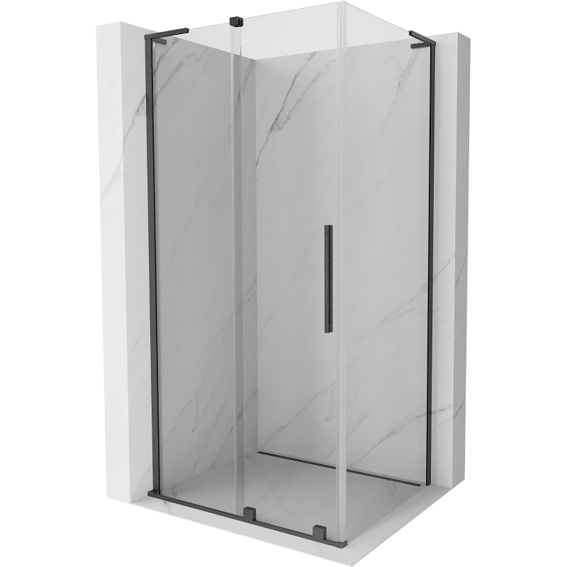 Mexen Velar L cabine de douche coulissante 120 x 90 cm, transparent, gris arme brossé - 871-120-090-03-66