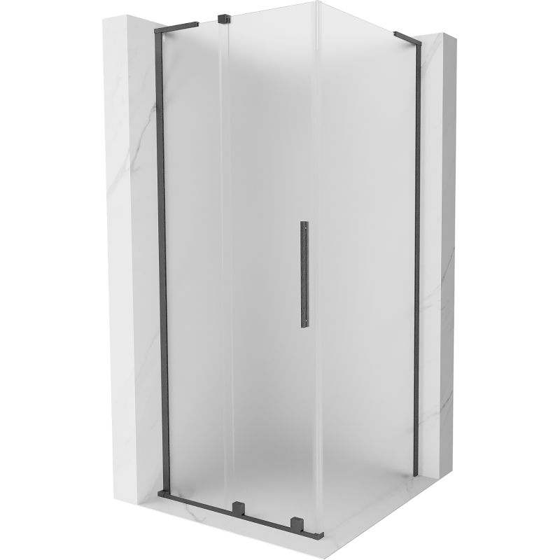 Mexen Velar L cabine de douche coulissante 90 x 90 cm, givrée, gris canon brossé - 871-090-090-33-66