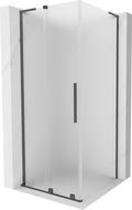 Cabine de douche coulissante Mexen Velar L 90 x 90 cm, givre, gris fusil brossé - 871-090-090-33-66