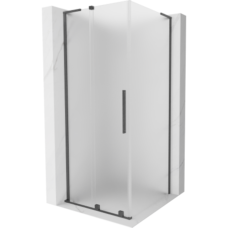 Mexen Velar L cabine de douche coulissante 110 x 110 cm, givre, gris canon brossé - 871-110-110-33-66