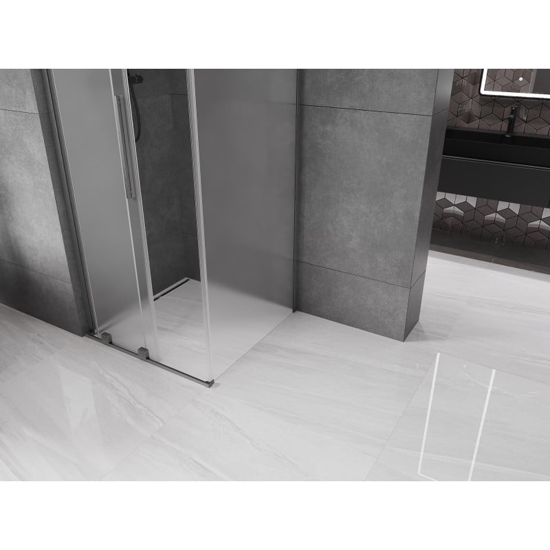 Mexen Velar L cabine de douche coulissante 110 x 110 cm, givre, gris canon brossé - 871-110-110-33-66