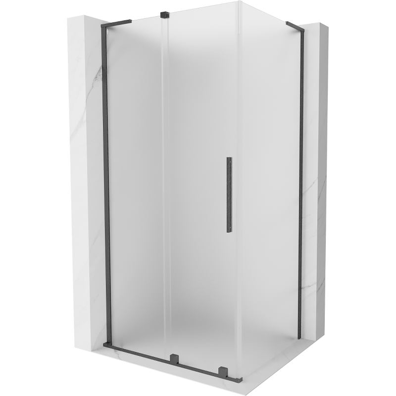 Mexen Velar L cabine de douche coulissante 90 x 70 cm, givré, gris canon brossé - 871-090-070-33-66