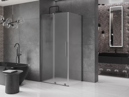 Mexen Velar L cabine de douche coulissante 100 x 85 cm, givre, gris fusil brossé - 871-100-085-33-66