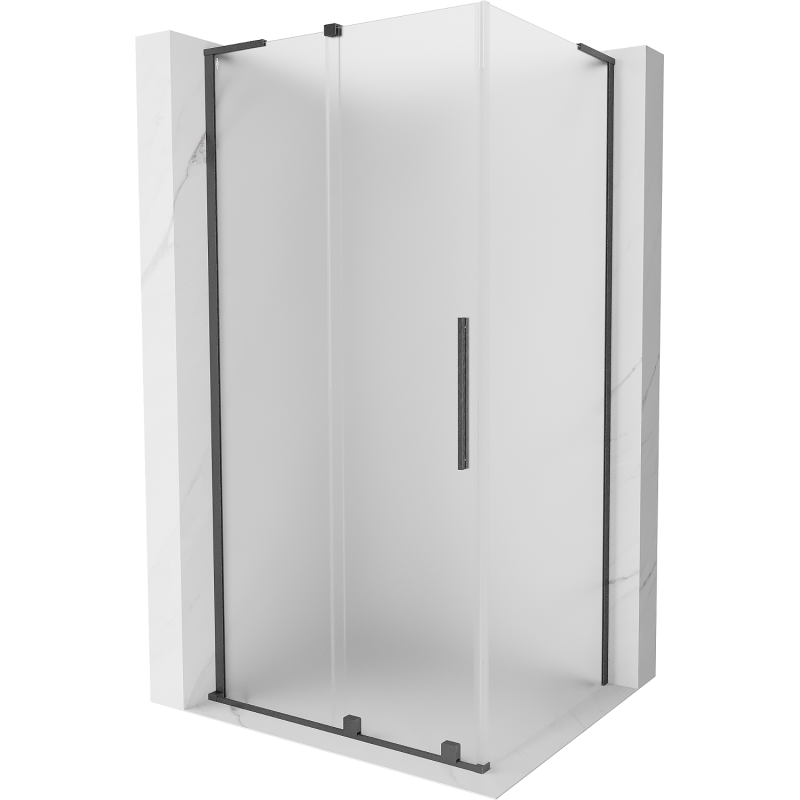 Cabine de douche coulissante Mexen Velar L 110 x 75 cm, givrée, gris canon brossé - 871-110-075-33-66