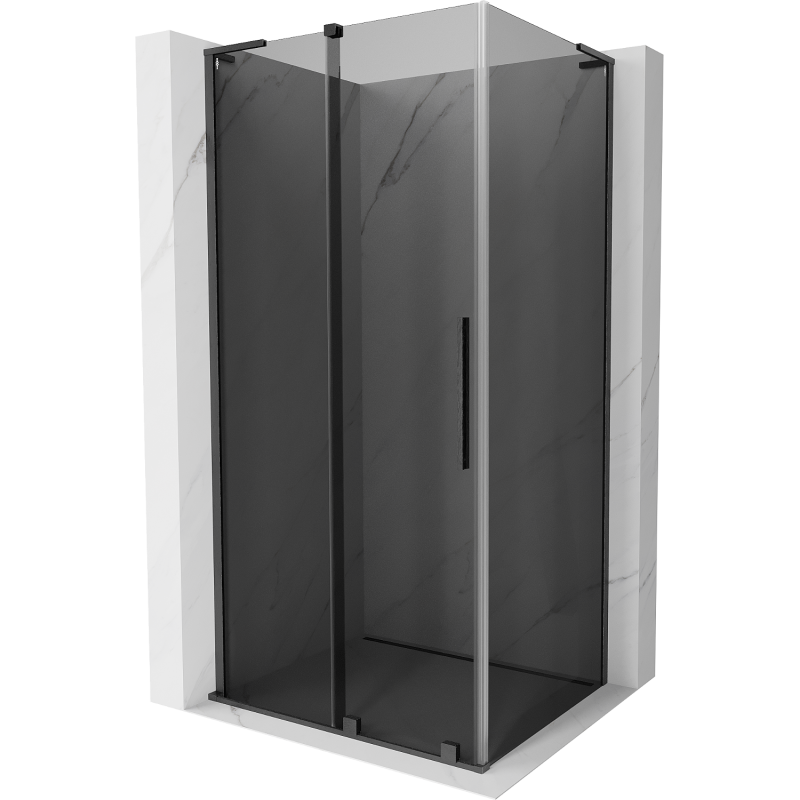 Mexen Velar L cabine de douche coulissante 90 x 110 cm, graphite, gris pistolet brossé - 871-090-110-43-66