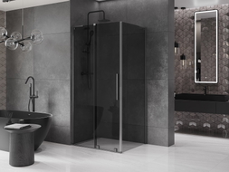 Mexen Velar L cabine de douche coulissante 110 x 80 cm, graphite, gris canon brossé - 871-110-080-43-66