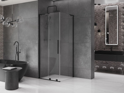 Mexen Velar L cabine de douche coulissante 90 x 90 cm, transparent, noire - 871-090-090-03-70