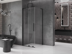 Mexen Velar L cabine de douche coulissante 100 x 100 cm, transparent, noir - 871-100-100-03-70