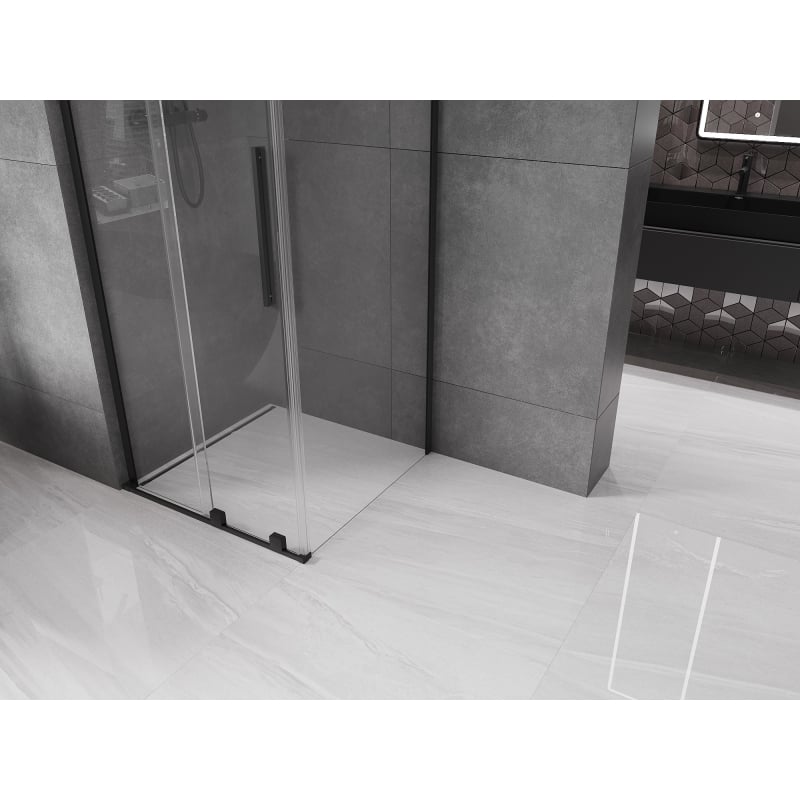 Mexen Velar L cabine de douche coulissante 110 x 110 cm, transparent, noir - 871-110-110-03-70