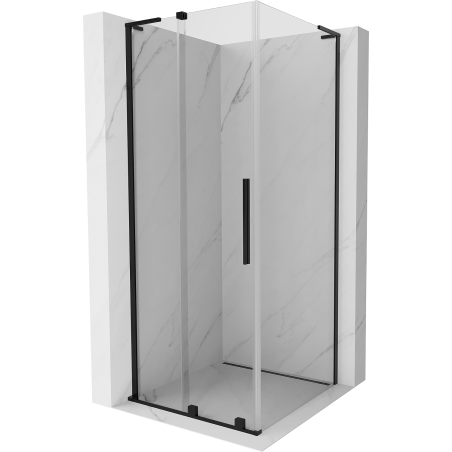 Cabine de douche coulissante Mexen Velar L 100 x 100 cm, transparent, noir - 871-100-100-03-70