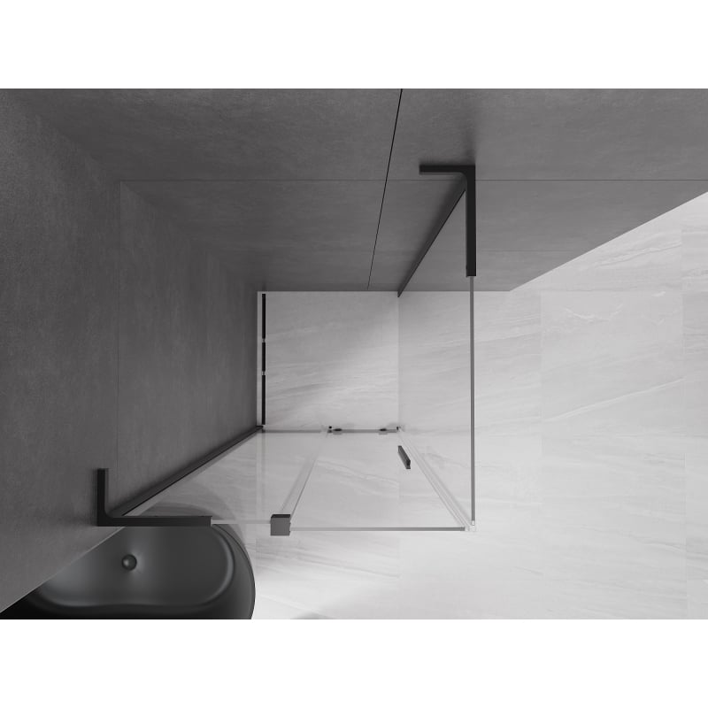 Mexen Velar L cabine de douche coulissante 110 x 110 cm, transparent, noir - 871-110-110-03-70