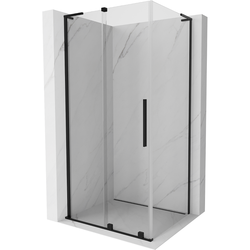 Mexen Velar L cabine de douche coulissante 110 x 90 cm, transparente, noire - 871-110-090-03-70