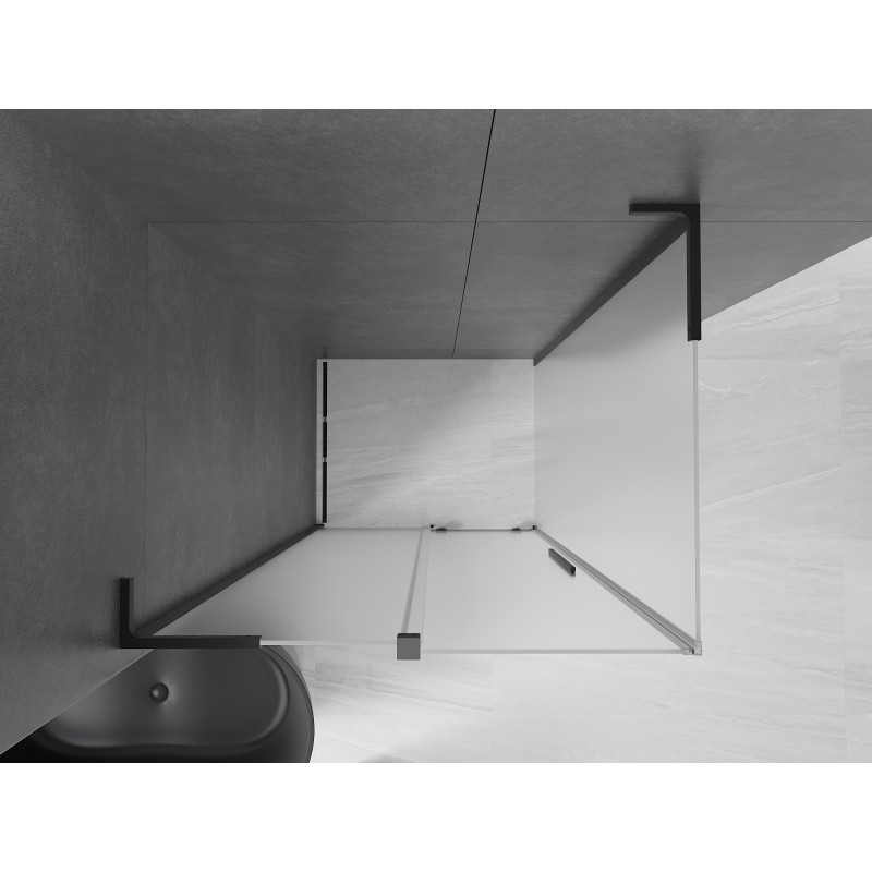 Mexen Velar L cabine de douche coulissante 90 x 80 cm, givrée, noire - 871-090-080-33-70