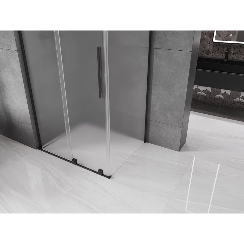 Mexen Velar L cabine de douche coulissante 100 x 85 cm, givrée, noire - 871-100-085-33-70
