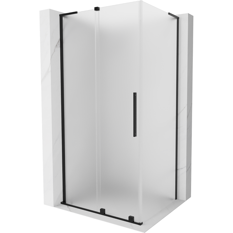Mexen Velar L cabine de douche coulissante 120 x 85 cm, givré, noir - 871-120-085-33-70