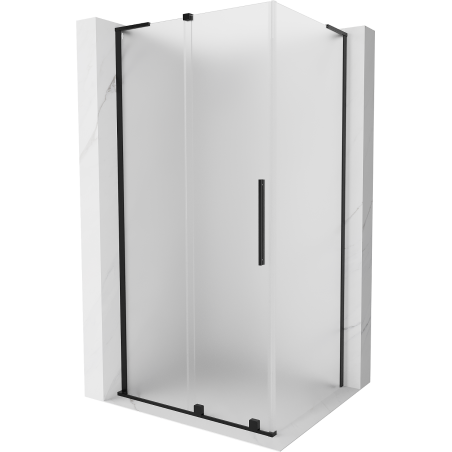 Mexen Velar L cabine de douche coulissante 120 x 85 cm, givré, noir - 871-120-085-33-70