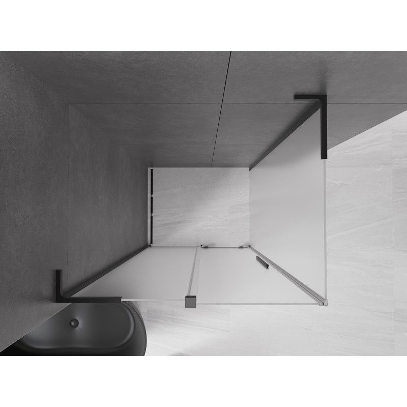 Mexen Velar L cabine de douche coulissante 120 x 80 cm, dépoli, noir - 871-120-080-33-70