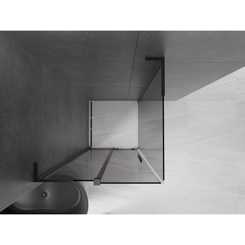 Mexen Velar L cabine de douche coulissante 100 x 100 cm, graphite, noir - 871-100-100-43-70