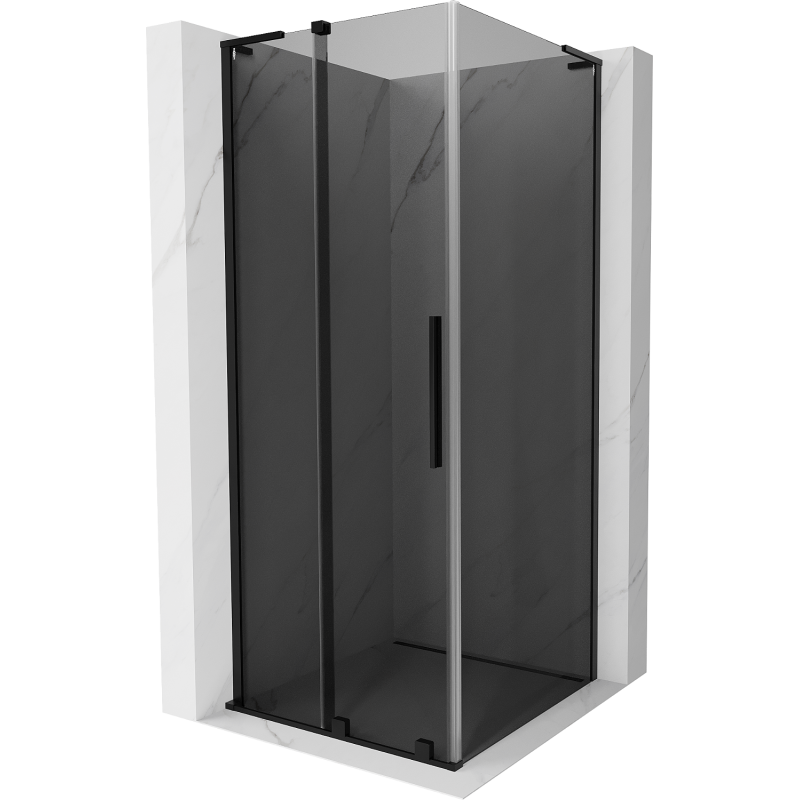 Cabine de douche coulissante Mexen Velar L 120 x 120 cm, graphite, noir - 871-120-120-43-70