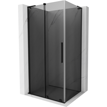 Cabine de douche coulissante Mexen Velar L 100 x 120 cm, graphite, noir - 871-100-120-43-70