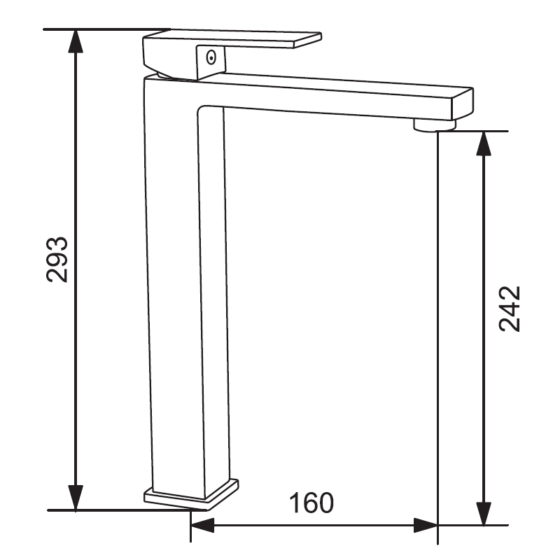 Mexen Uno robinet de lavabo haut, doré - 71410-50
