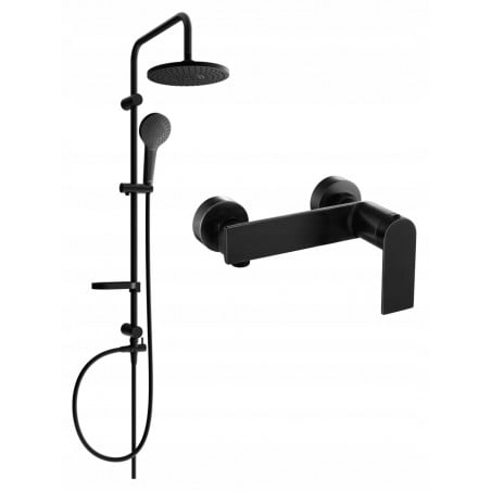 Mexen Zero Erik ensemble de douche en saillie avec pommeau et mitigeur de douche, noir - 71140205-70