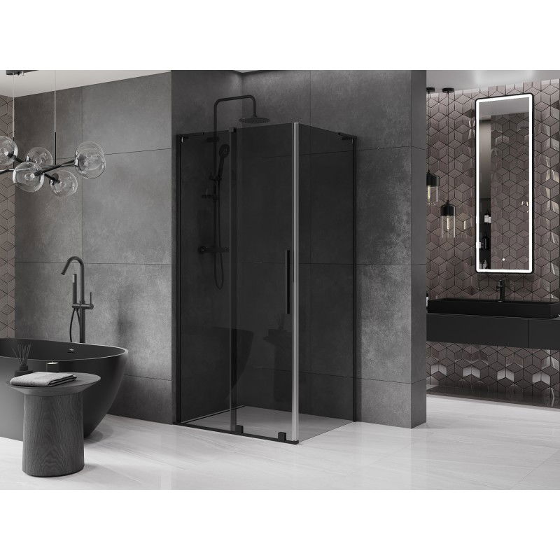 Mexen Velar L cabine de douche coulissante 120 x 100 cm, graphite, noire - 871-120-100-43-70