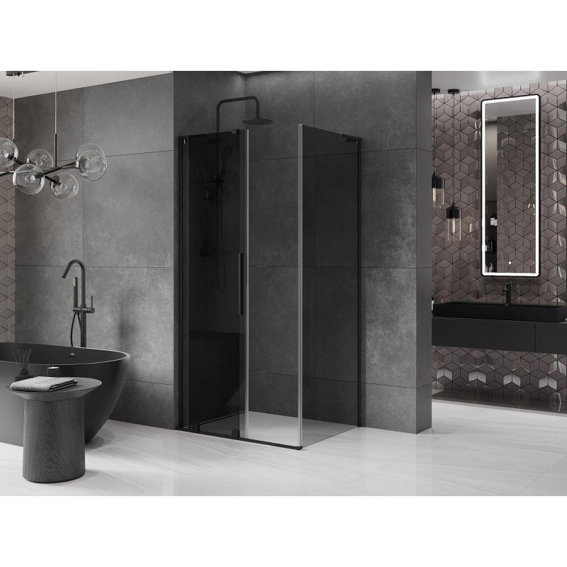 Mexen Velar L cabine de douche coulissante 120 x 80 cm, graphite, noire - 871-120-080-43-70