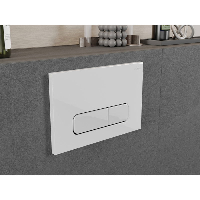 Mexen Fenix Air 02 bouton de chasse pneumatique, blanc brillant - 6A0200