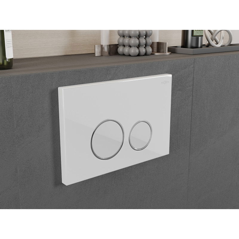 Mexen Fenix Air 05 bouton de chasse pneumatique, blanc brillant - 6A0500