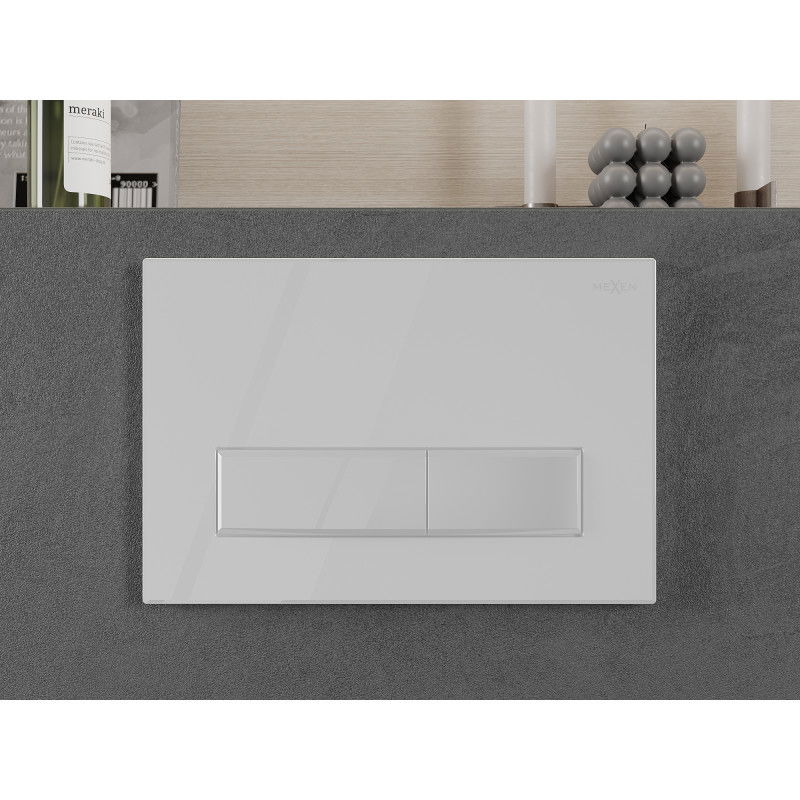 Mexen Fenix Air 09 bouton de chasse d'eau pneumatique, blanc brillant - 6A0900
