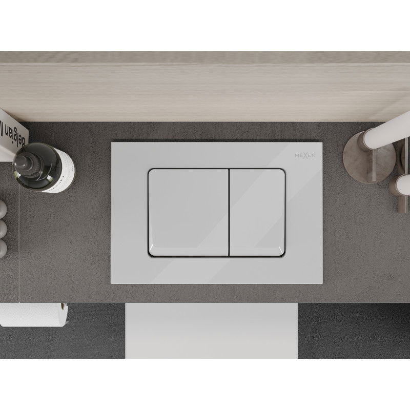 Mexen Fenix Air 10 XS bouton de chasse pneumatique, blanc brillant - 6A1000