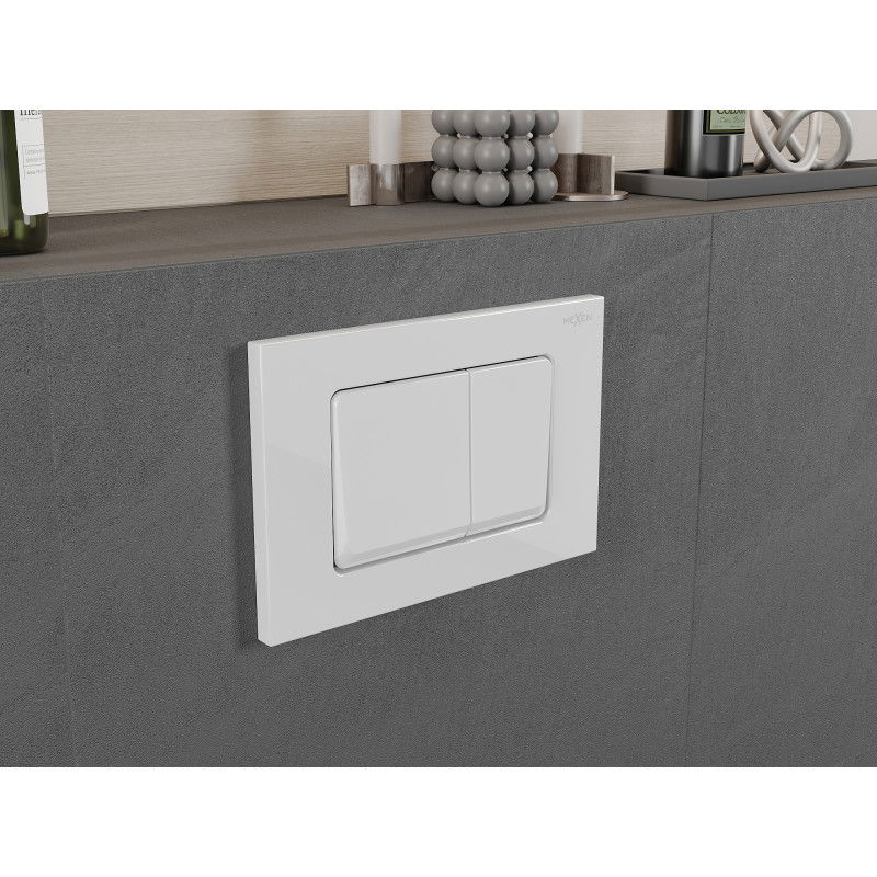 Mexen Fenix Air 10 XS bouton de chasse pneumatique, blanc brillant - 6A1000