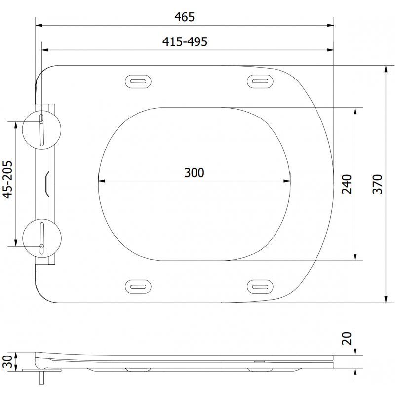 Mexen Vito abattant à descente lente slim, duroplast, blanc brillant - 39174000