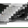 Mexen Kioto L paroi de douche Walk-in 100 x 200 cm, motif noir, gun metal - 800-100-103-95-78