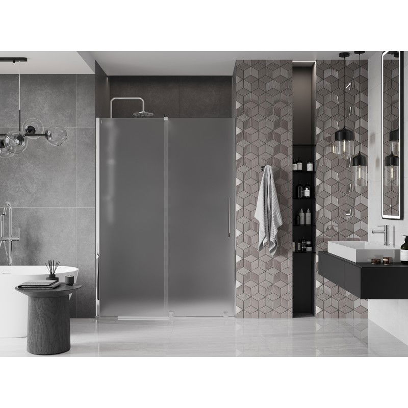 Mexen Velar porte de douche coulissante 140 cm, givré, chrome - 871-140-000-31-01