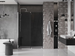 Mexen Velar portes de douche coulissantes 140 cm, graphite, chrome - 871-140-000-41-01