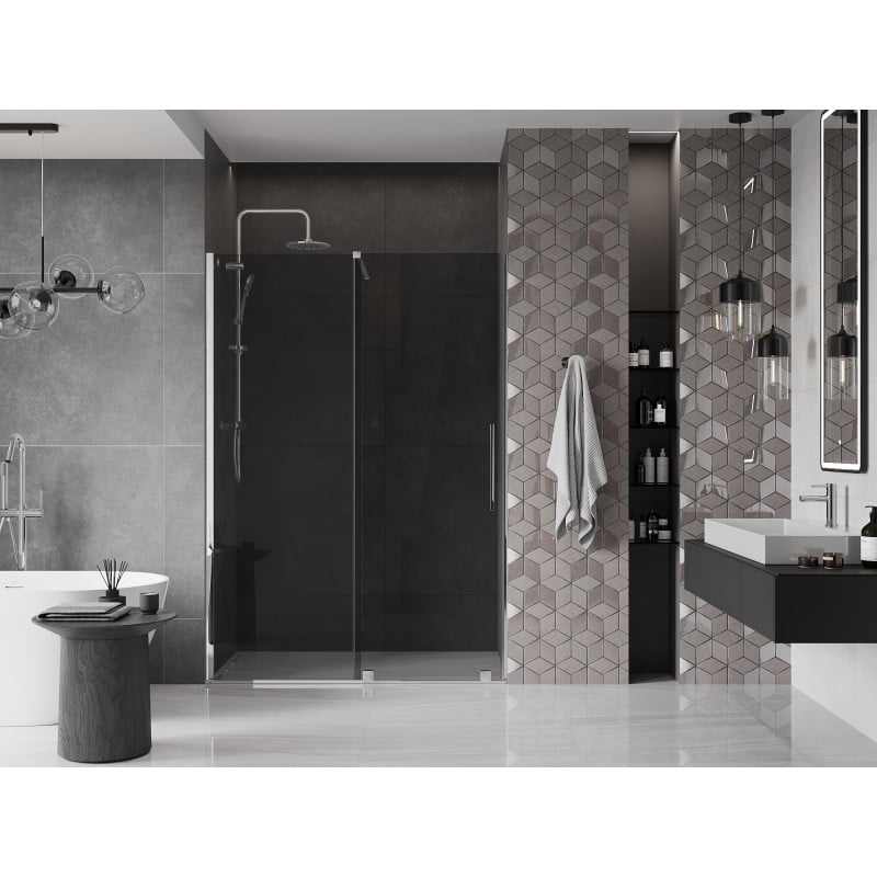 Mexen Velar porte de douche coulissante 150 cm, graphite, chrome - 871-150-000-41-01