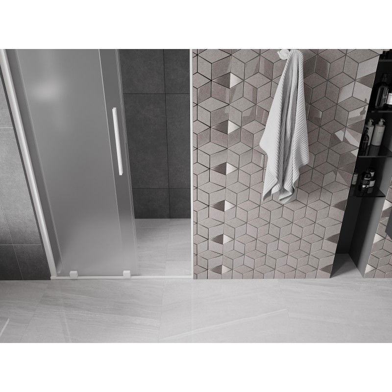 Mexen Velar portes de douche coulissantes 90 cm, givré, blanc - 871-090-000-31-20