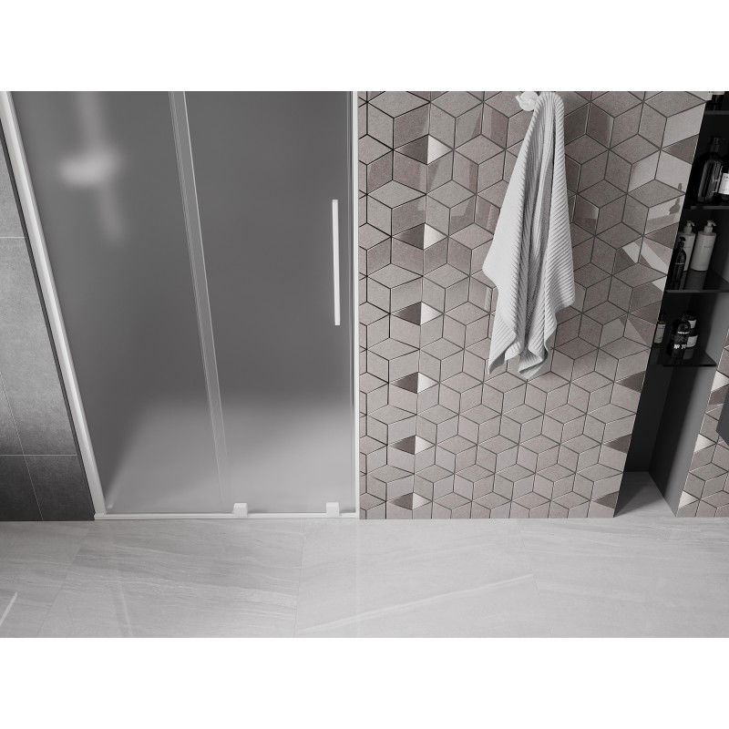 Mexen Velar portes de douche coulissantes 110 cm, givré, blanc - 871-110-000-31-20