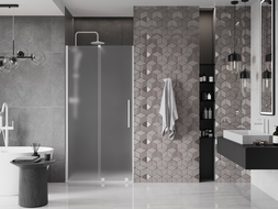 Mexen Velar porte de douche coulissante 100 cm, givrée, blanche - 871-100-000-31-20