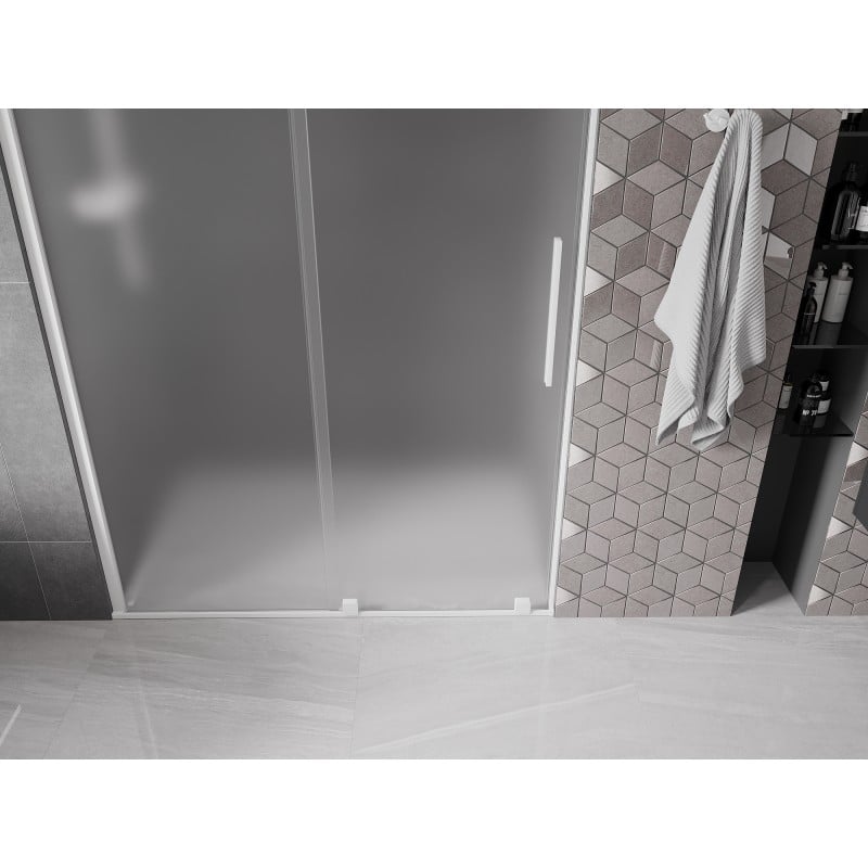 Mexen Velar porte de douche coulissante 160 cm, givré, blanc - 871-160-000-31-20