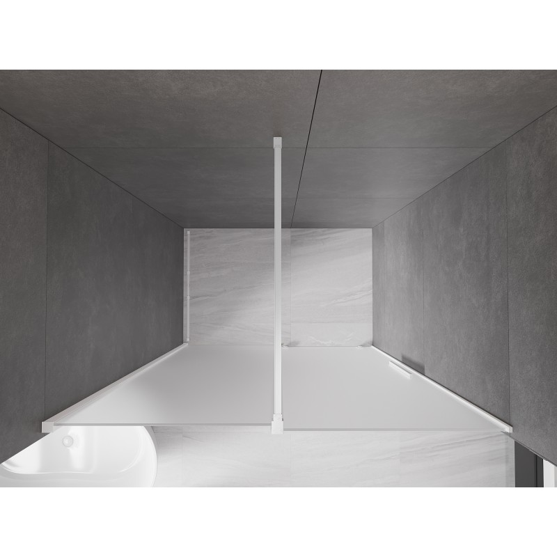 Mexen Velar porte de douche coulissante 160 cm, givré, blanc - 871-160-000-31-20