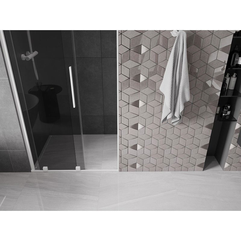 Mexen Velar porte de douche coulissante 90 cm, graphite, blanc - 871-090-000-41-20